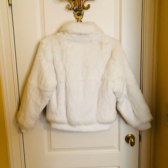 KC Collections REAL Rabbit Coat White 100 % - Picture 3 of 8